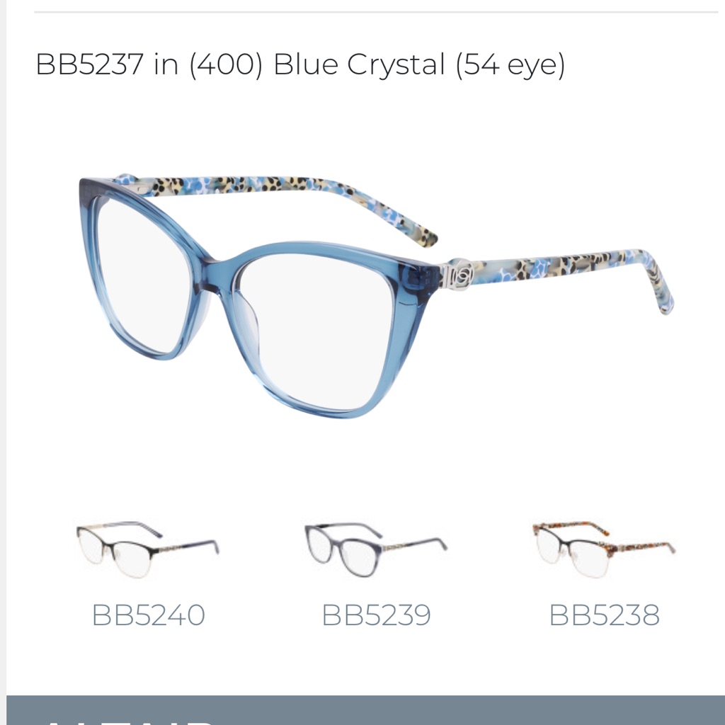 Brand New Bebe Glasses Bb5237 In Crystal Blue 54 Eye